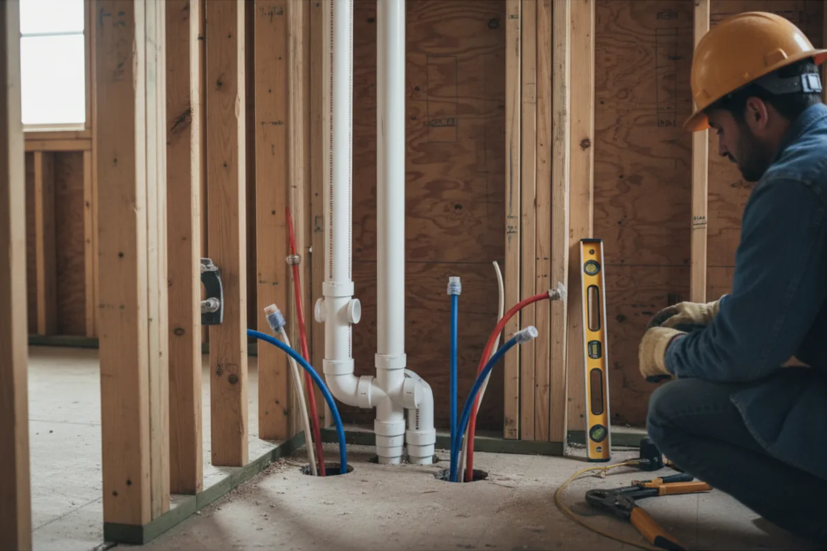 Drain and supply rough-in during Leak Detection in Mentone